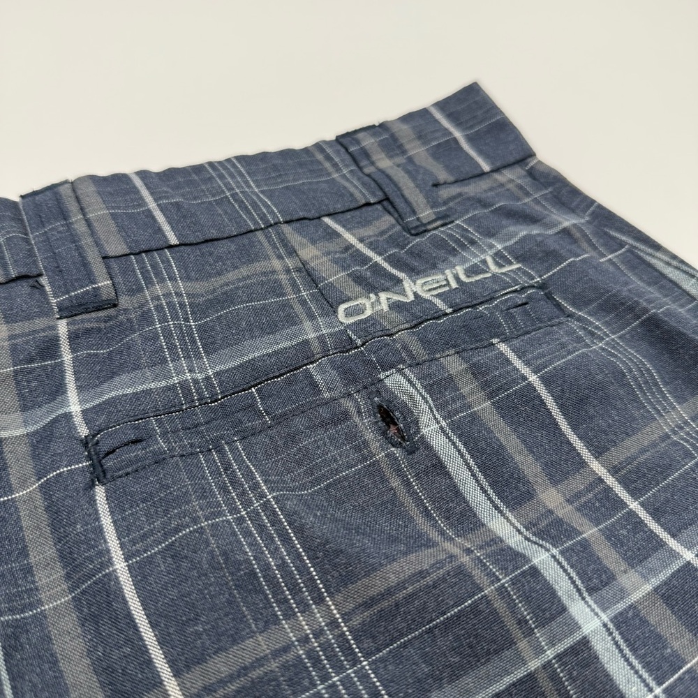 O’Neill Men’s Triumph Blue Heather Plaid Shorts 30 Teen Boy’s - Picture 6 of 13